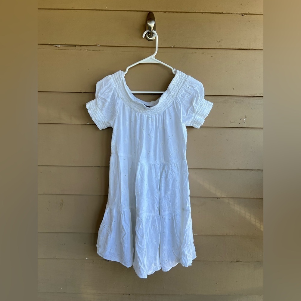 Angie White Boho Mini Dress - Size S - Casual Summer Lightweight